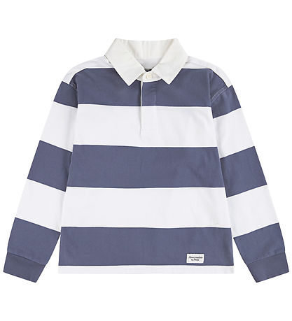 Abercrombie & Fitch pólóskyrta - Vintage Indigo/Hvít