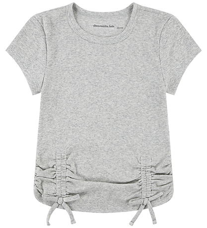 Abercrombie & Fitch Stuttermabolur - Rib - Ljósgráir tónar