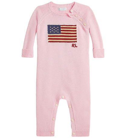 Polo Ralph Lauren Jumpsuit - Knitted - Acacia Pink w. Flag