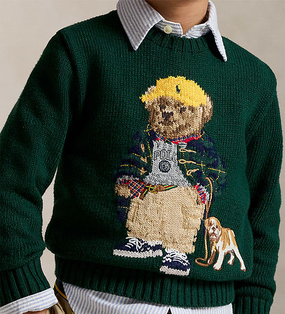 Polo Ralph Lauren Blouse - Knitted - Moss Agate w. Soft Toy