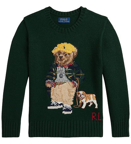Polo Ralph Lauren Blouse - Knitted - Moss Agate w. Soft Toy