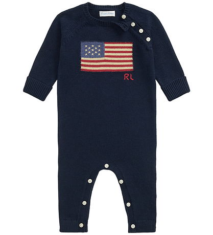 Polo Ralph Lauren Jumpsuit - Knitted - Hunter Navy w. Flag