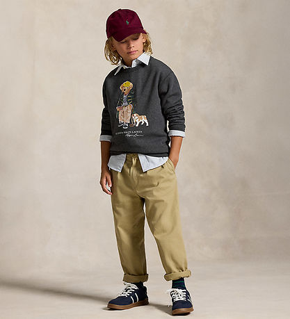 Polo Ralph Lauren Sweatshirt - Grey Melange w. Soft Toy