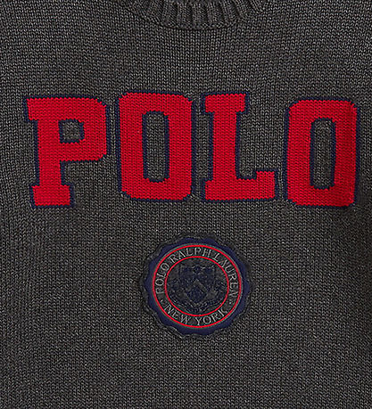 Polo Ralph Lauren Bluse - Strick - Grau Meliert m. Rot