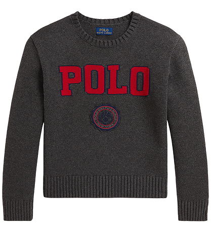 Polo Ralph Lauren Bluse - Strick - Grau Meliert m. Rot