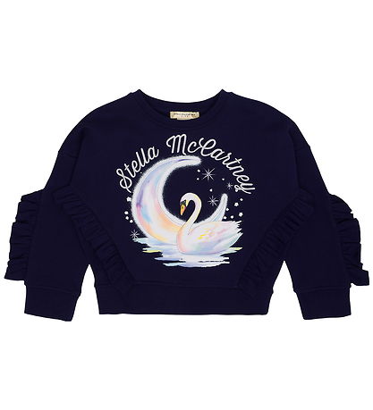 Stella McCartney Kids Sweatshirt - Navy w. Print/Ruffles