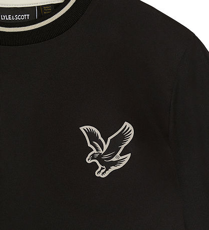 Lyle & Scott Stuttermabolur - Fótbolti - Jet Black