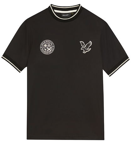 Lyle & Scott Stuttermabolur - Fótbolti - Jet Black