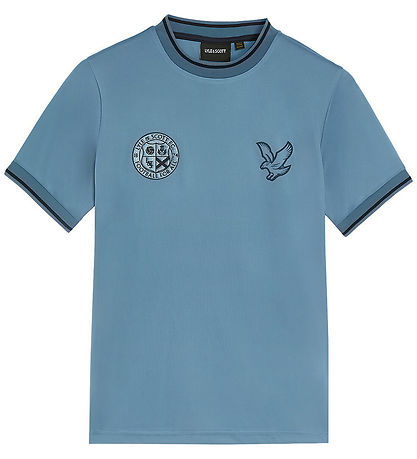 Lyle & Scott Stuttermabolur - Fótbolti - Ocean Sky