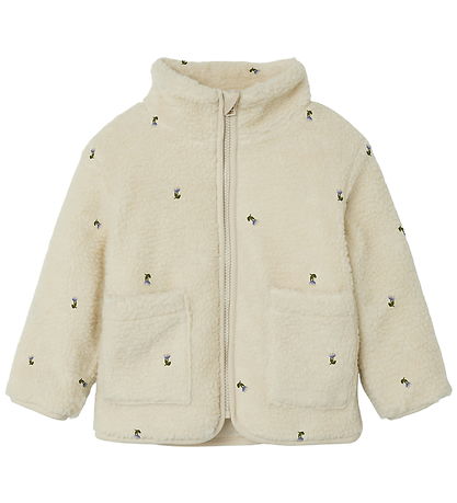 Name It Fleece Jacket - Teddy - NmnMagot - Fog/Flower
