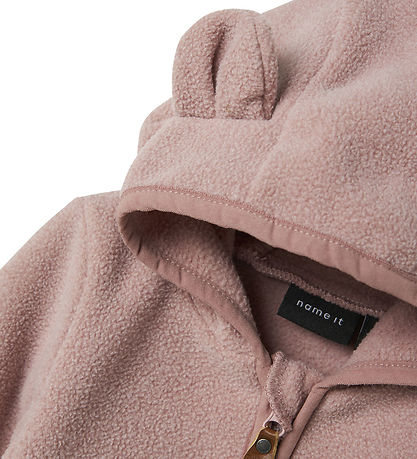 Name It Fleece Jacket - NbnMeeko - Woodrose w. Ears