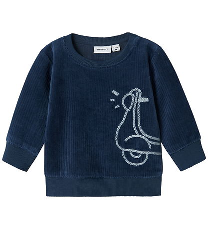 Name It Sweatshirt - Cord - NbmNando - Insignia Blue m. Print