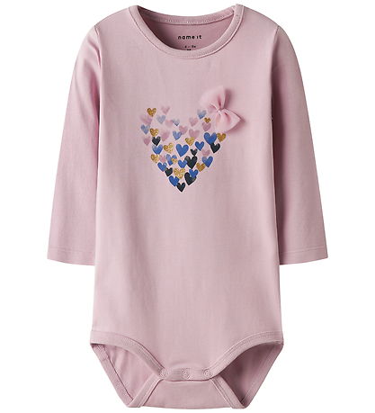 Name It Bodysuit l/s - NbfNiva - Burnished Lilac w. Print