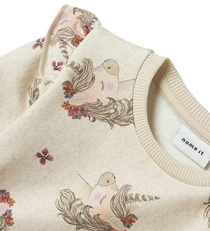 Name It Sweatshirt - NbfNoise - Peyote Melange w. Print