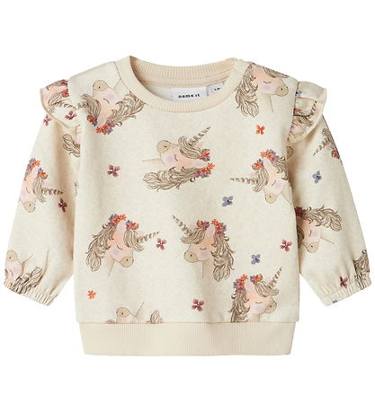 Name It Sweatshirt - NbfNoise - Peyote Melange w. Print