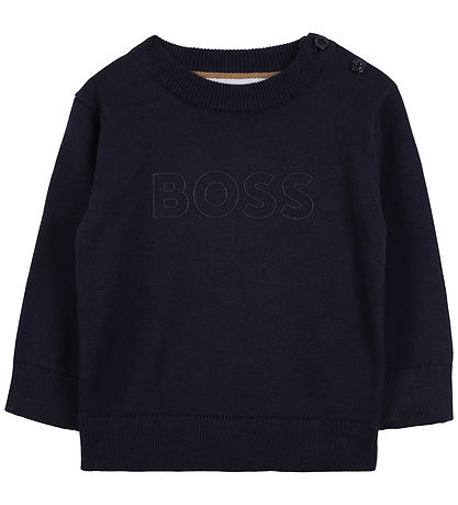 BOSS Blússa - Prjónað - Dökkblátt