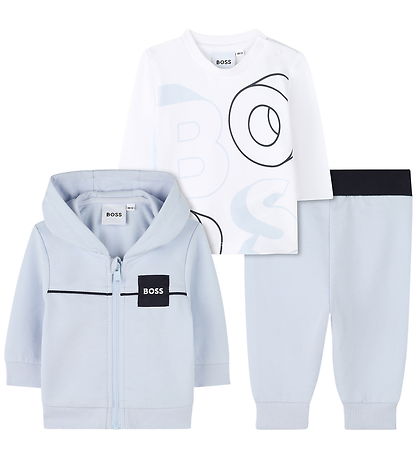 BOSS Geschenkbox - Sweatset/Bluse - Hellblau/Weiß m. Print