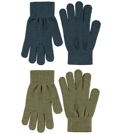 Molo Handschuhe - 2er-Pack - Strick - Kiddy - Bark Green
