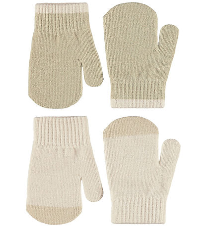 Molo Handschuhe - 2er-Pack - Strick - Kenny - White Lärm