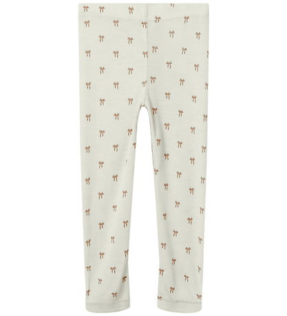 Lil' Atelier Leggings - Wool/Modal - NmfNalu - Turtledove/MELANG