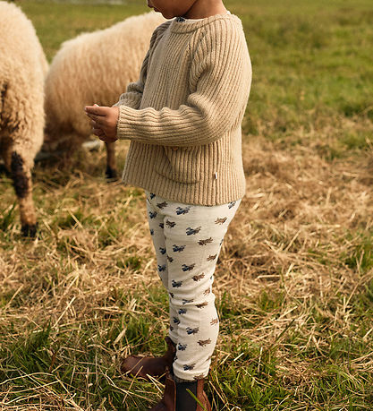 Lil' Atelier Leggings - Wool/Modal - NmmNalu - Turtledove/MELANG