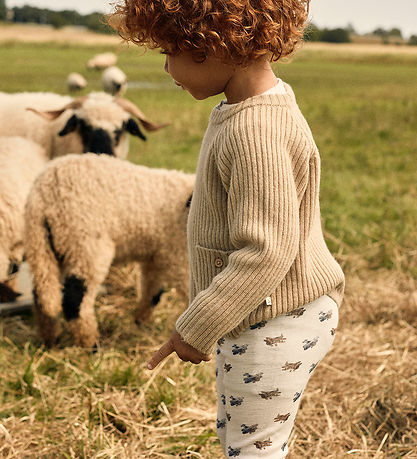 Lil' Atelier Leggings - Wool/Modal - NmmNalu - Turtledove/MELANG