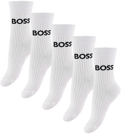 BOSS Strumpor - 5-pack - Vit m. Logo