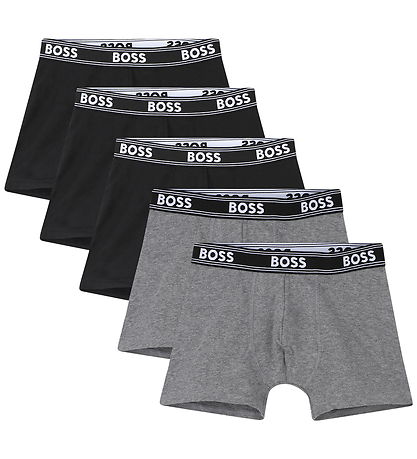 BOSS Bokserit - 5 kpl - Musta/Harmaa melange