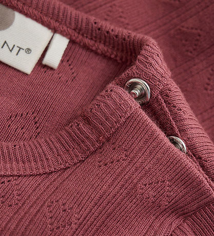 En Fant Bodysuit l/s - Roan Rouge w. Pointelle