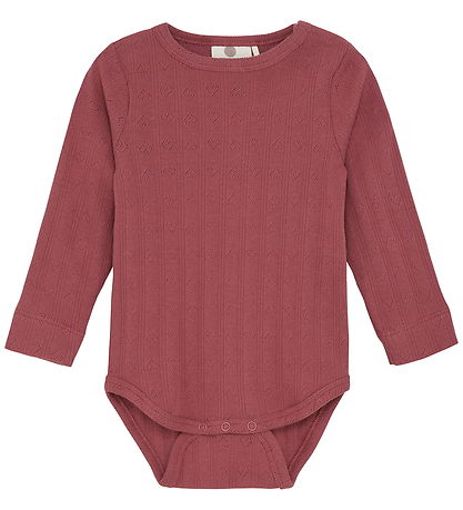 En Fant Bodysuit l/s - Roan Rouge w. Pointelle