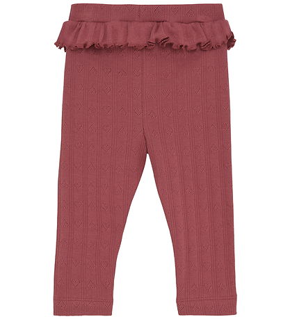 En Fant Leggings - Rib - Roan Rouge w. Pointelle