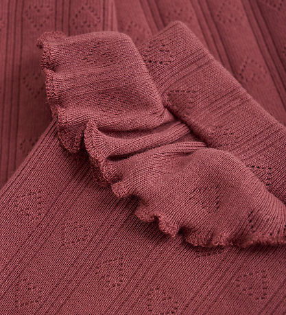 En Fant Leggings - Rib - Roan Rouge w. Pointelle