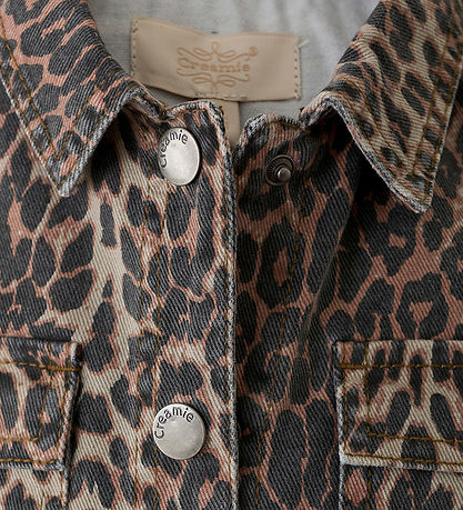 Creamie Kjóll - Gallaefni - Brown Leo