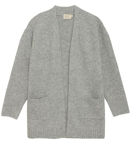 Creamie Cardigan - Prjónað - Langt - Light Grey Melange