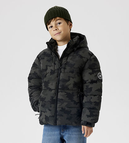 Name It Puffer Jacket - NkmMeter - Black w. Reflective print