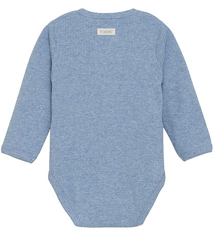 Fixoni Wrap Bodysuit l/s - Rib - Rain Washed Melange