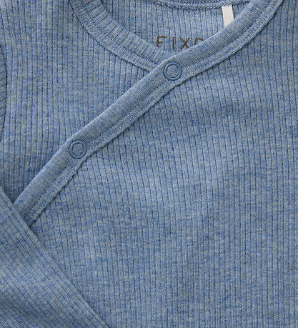 Fixoni Wrap Bodysuit l/s - Rib - Rain Washed Melange