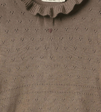 Fliink Blouse - Knitted - Fame - Pine Bark w. Pointelle