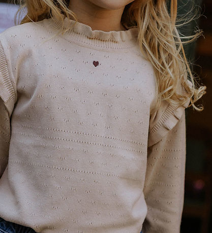 Fliink Blouse - Knitted - Fame - Sandshell w. Pointelle