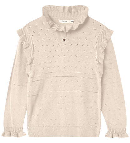 Fliink Blouse - Knitted - Fame - Sandshell w. Pointelle