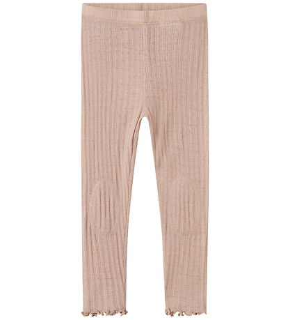 Name It Leggings - Wol/Zijde - Rib - NmfWossa - Shadow Grijs