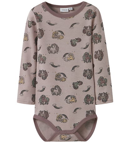 Name It Bodysuit l/s - Wool - NmfWillit - Shadow Gray/Unicorn