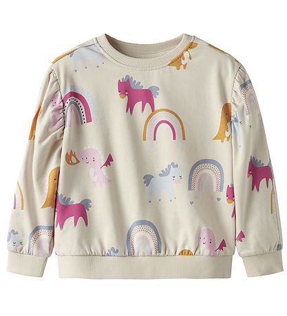 Name It Sweatshirt - NmfNula - Parchment w. Print