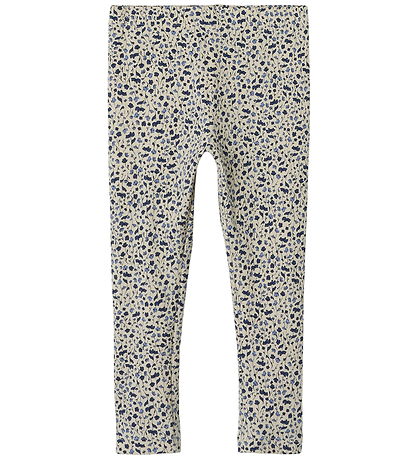 Name It Leggings - Rib - NmfNelia - Parchment w. Flowers
