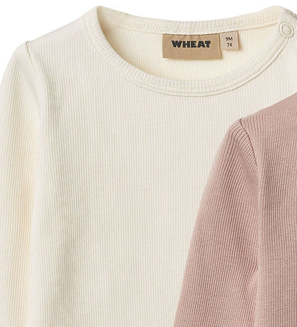 Wheat Bluse - Rib - 2er-Pack - Ida - Rose Powder