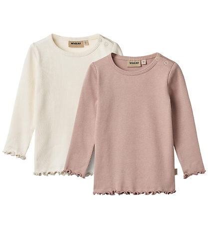 Wheat Bluse - Rib - 2er-Pack - Ida - Rose Powder