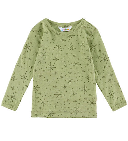 Joha Bluse - Wolle - Leicht Olive m. Sternen