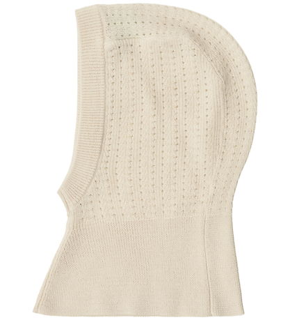 FUB Balaclava - Single Layer - Knitted - Wool - Ecru w. Pointell