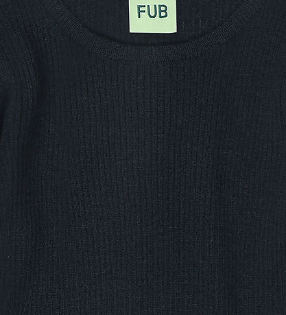 FUB Blouse - Rib - Knitted - Wool - Dark Navy