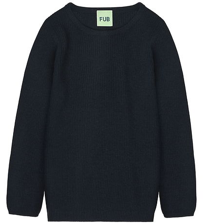 FUB Blouse - Rib - Knitted - Wool - Dark Navy